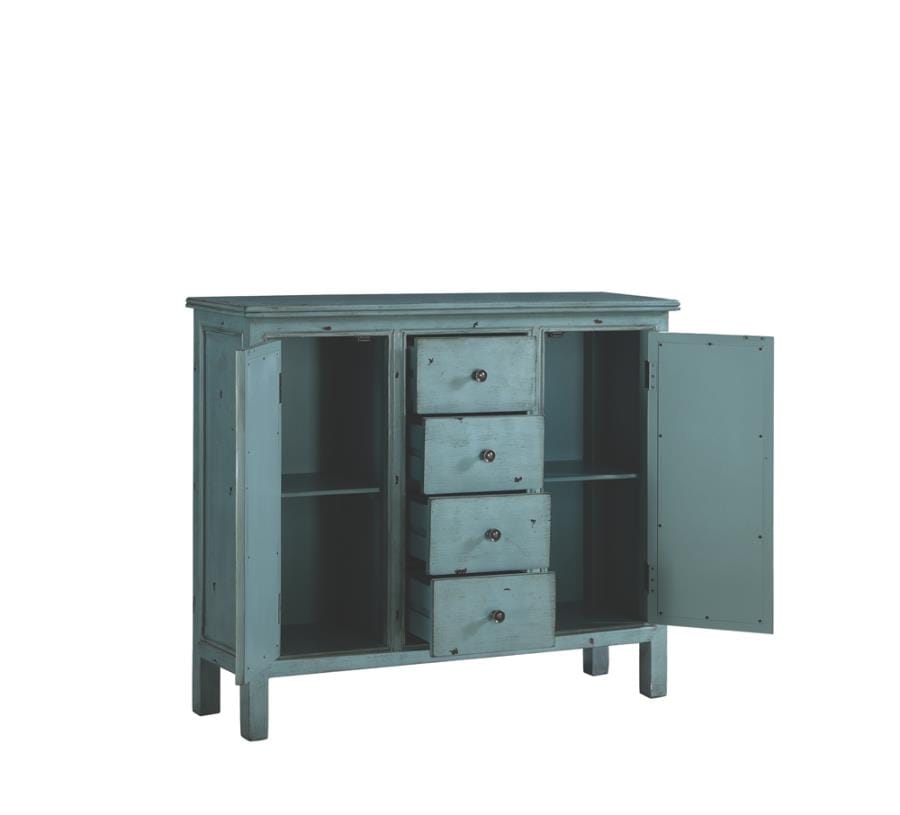 Rue 4-drawer Accent Cabinet Antique Blue