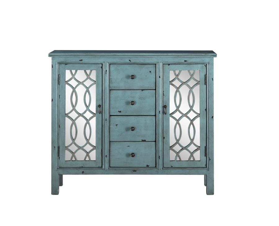 Rue 4-drawer Accent Cabinet Antique Blue