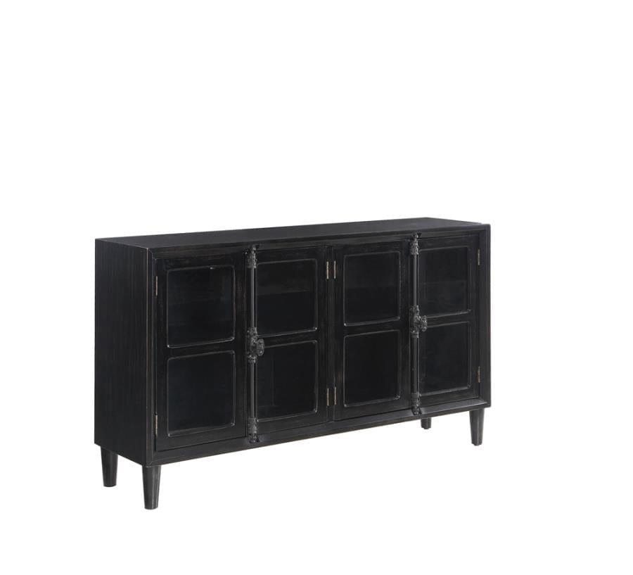 Mapleton 4-door Accent Cabinet Black