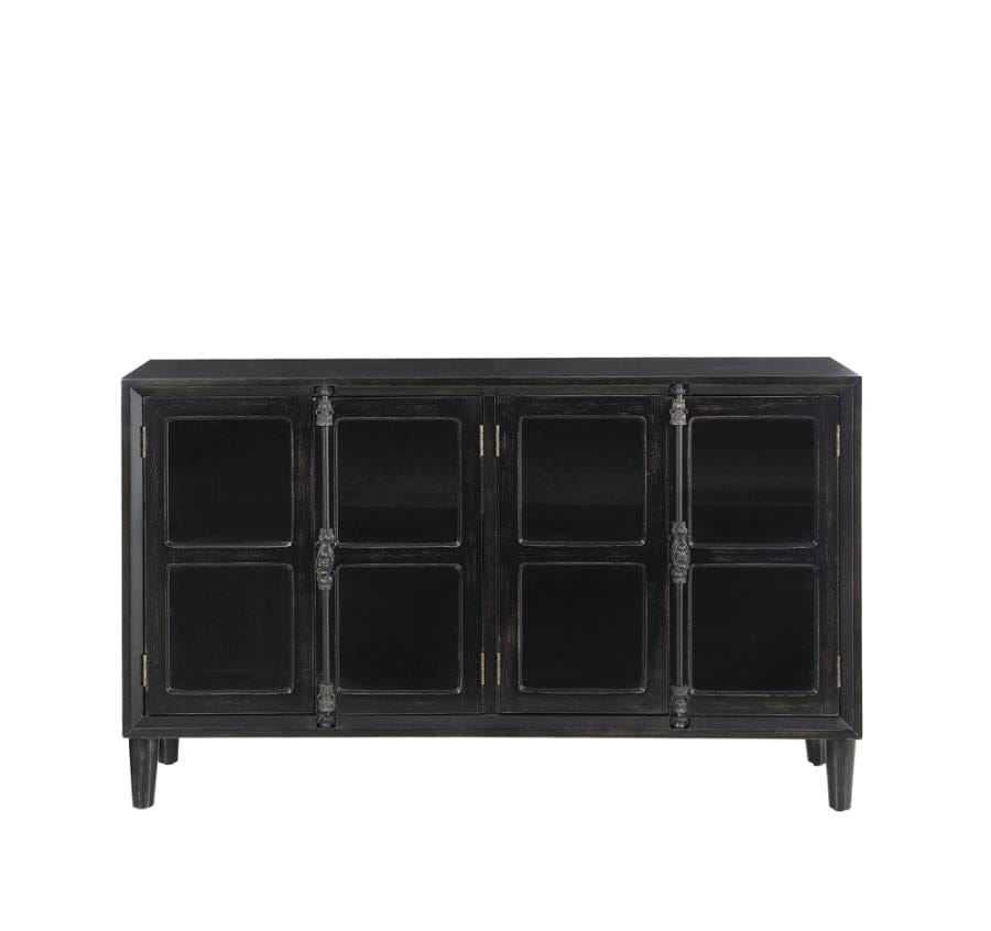 Mapleton 4-door Accent Cabinet Black