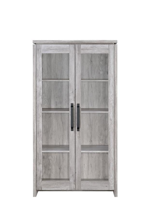 Alejo 2-door Tall Cabinet Grey Driftwood