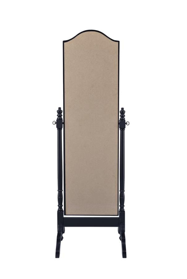 Cabot Rectangular Cheval Mirror with Arched Top Black