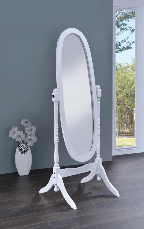 Foyet Oval Cheval Mirror White