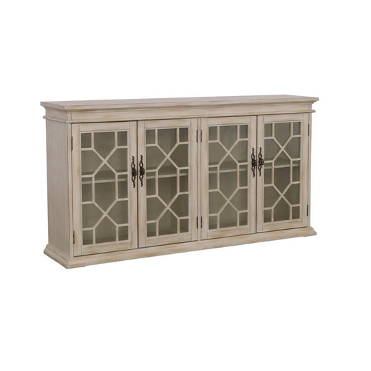 Kiara Glass Door Accent Cabinet Light Honey