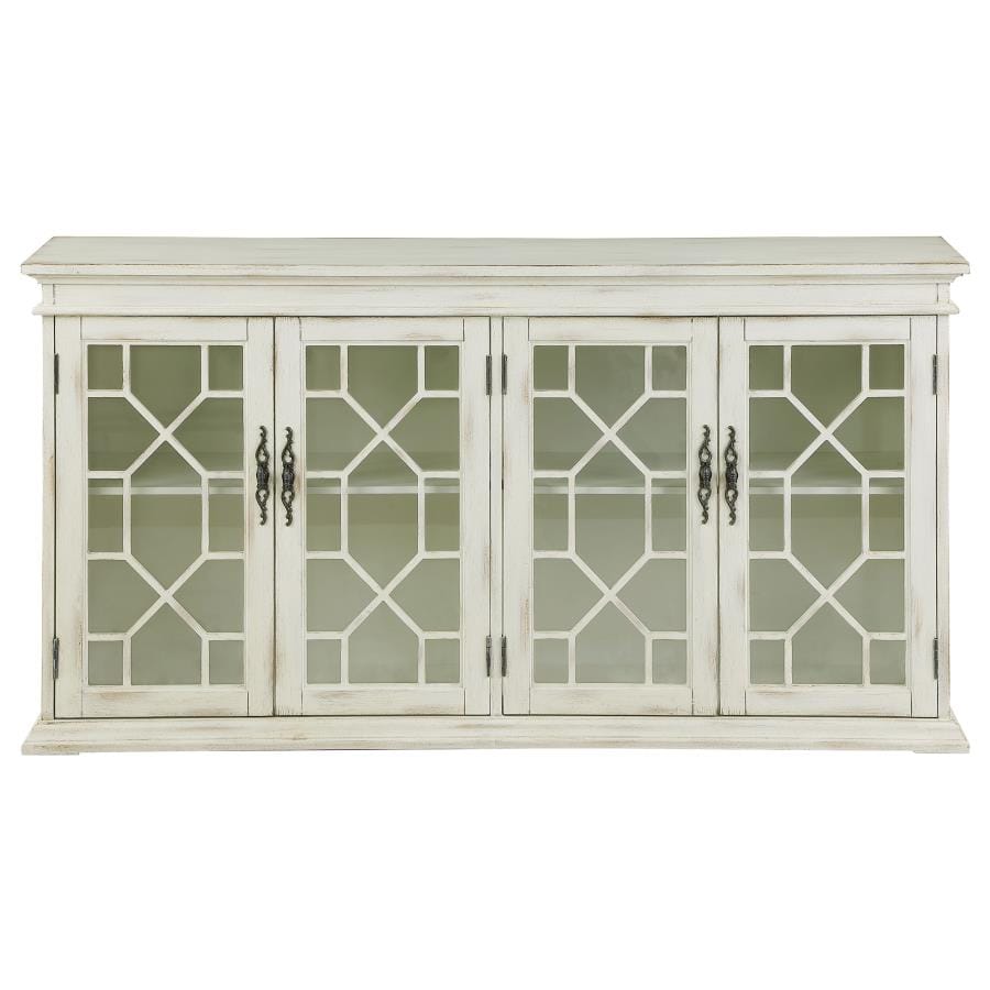 Kiara 4-door Accent Cabinet with Adjustable Shelves White