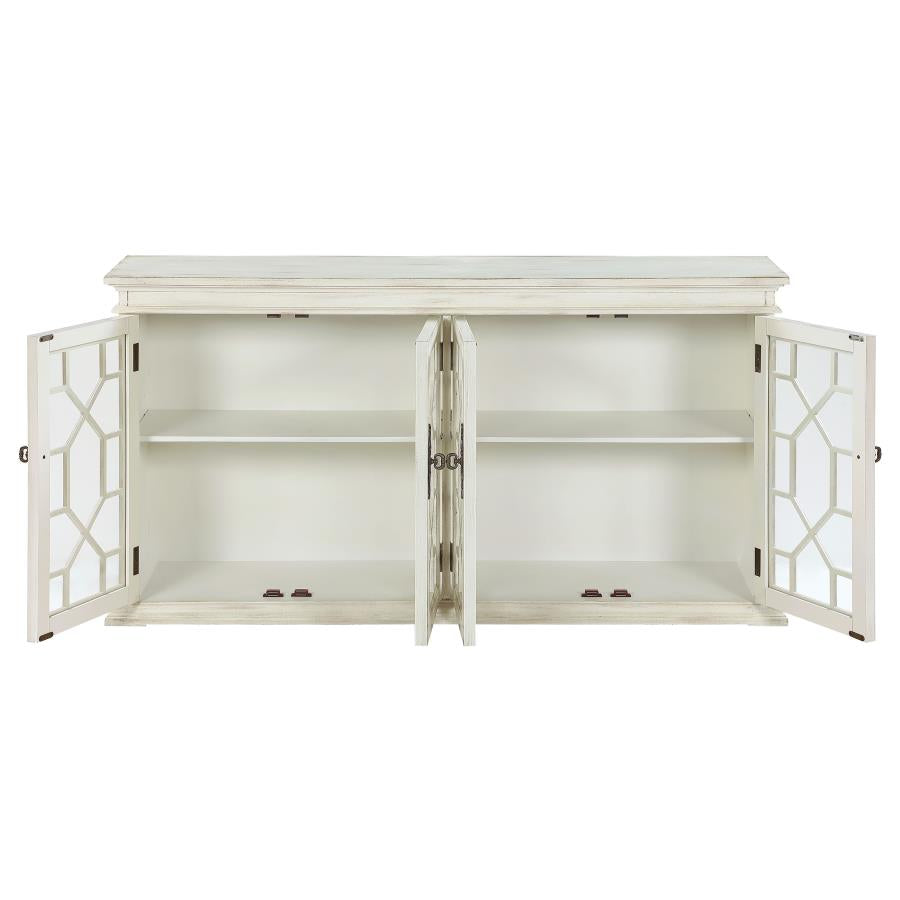 Kiara 4-door Accent Cabinet with Adjustable Shelves White