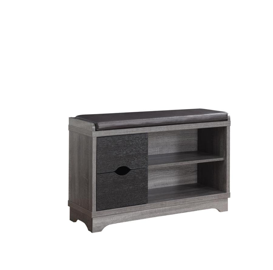 Aylin 2-drawer Storage Bench Medium Brown and Black