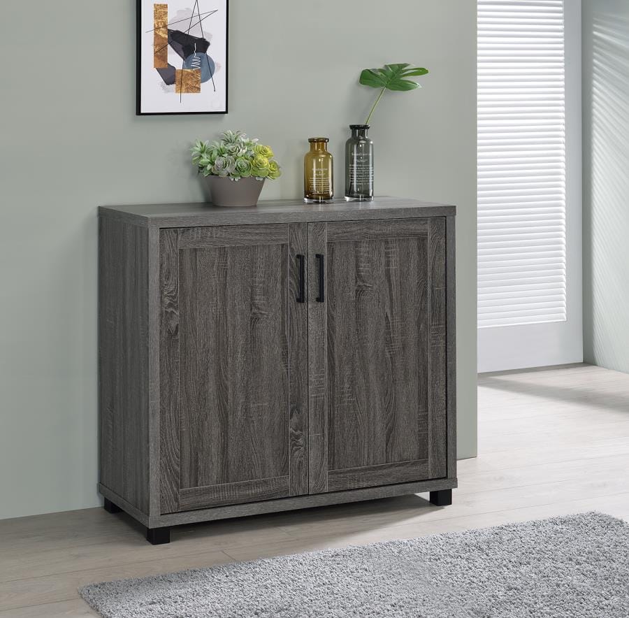 Filch Wooden 2-door Accent Cabinet Weathered Grey