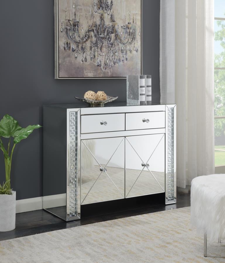 Maya 2-drawer Accent Cabinet Clear Mirror