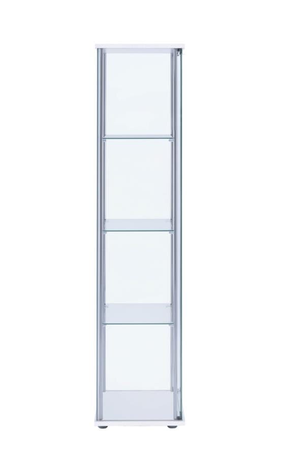 Bellatrix Rectangular 4-shelf Curio Cabinet White and Clear