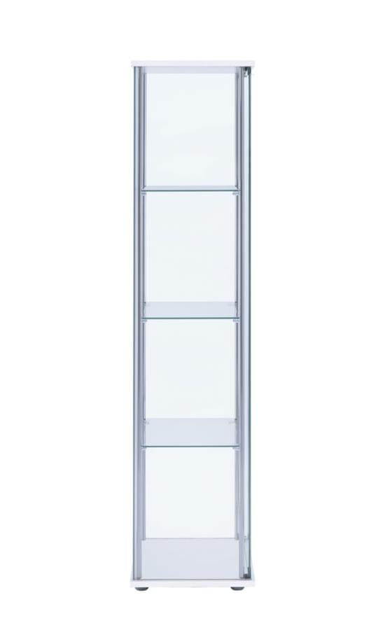 Bellatrix Rectangular 4-shelf Curio Cabinet White and Clear