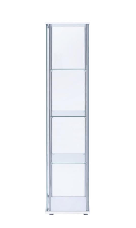 Bellatrix Rectangular 4-shelf Curio Cabinet White and Clear