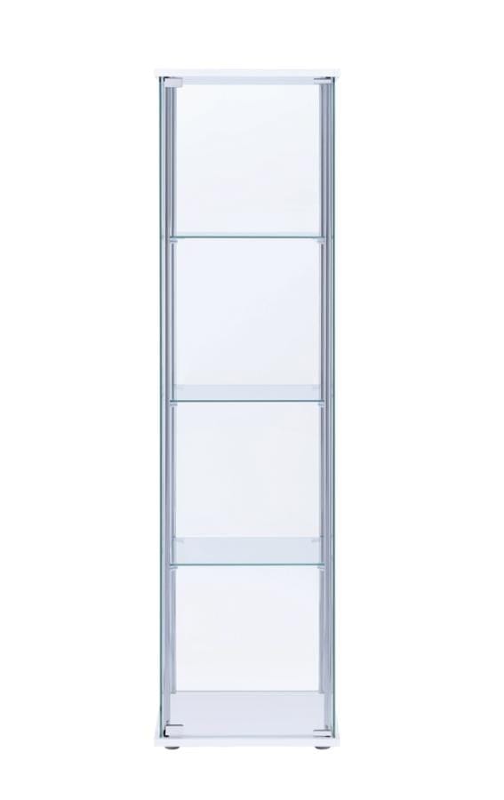 Bellatrix Rectangular 4-shelf Curio Cabinet White and Clear