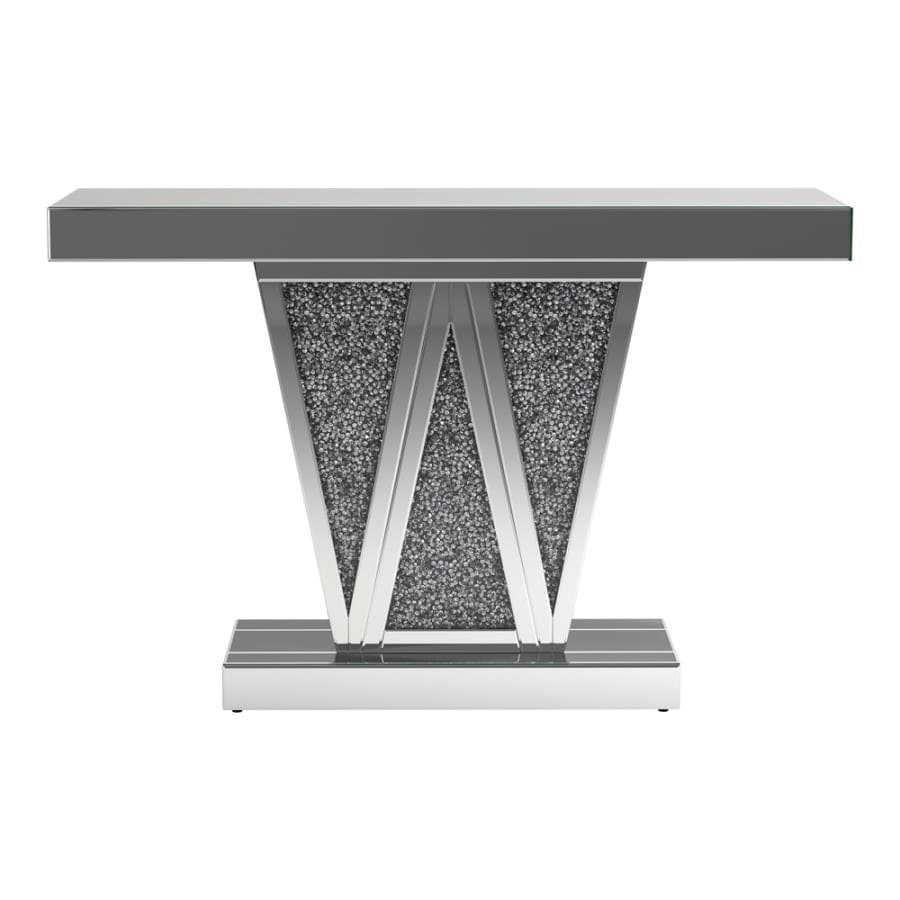 Crocus Rectangular Console Table Silver