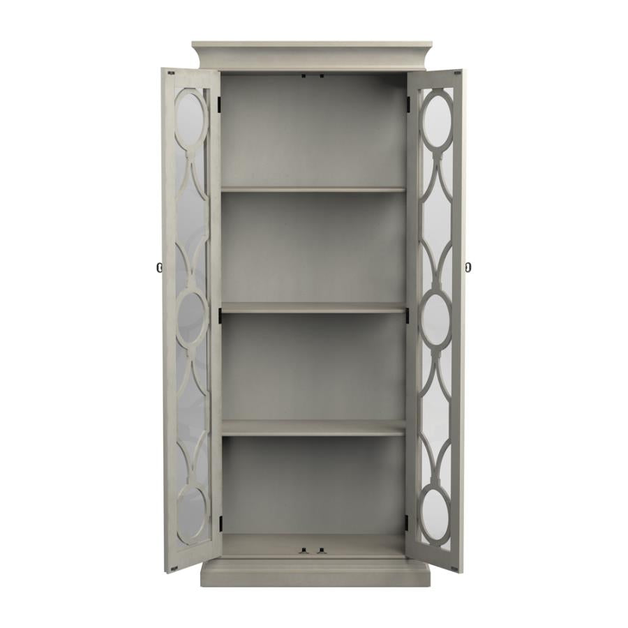 2-door Display Tall Cabinet Antique White