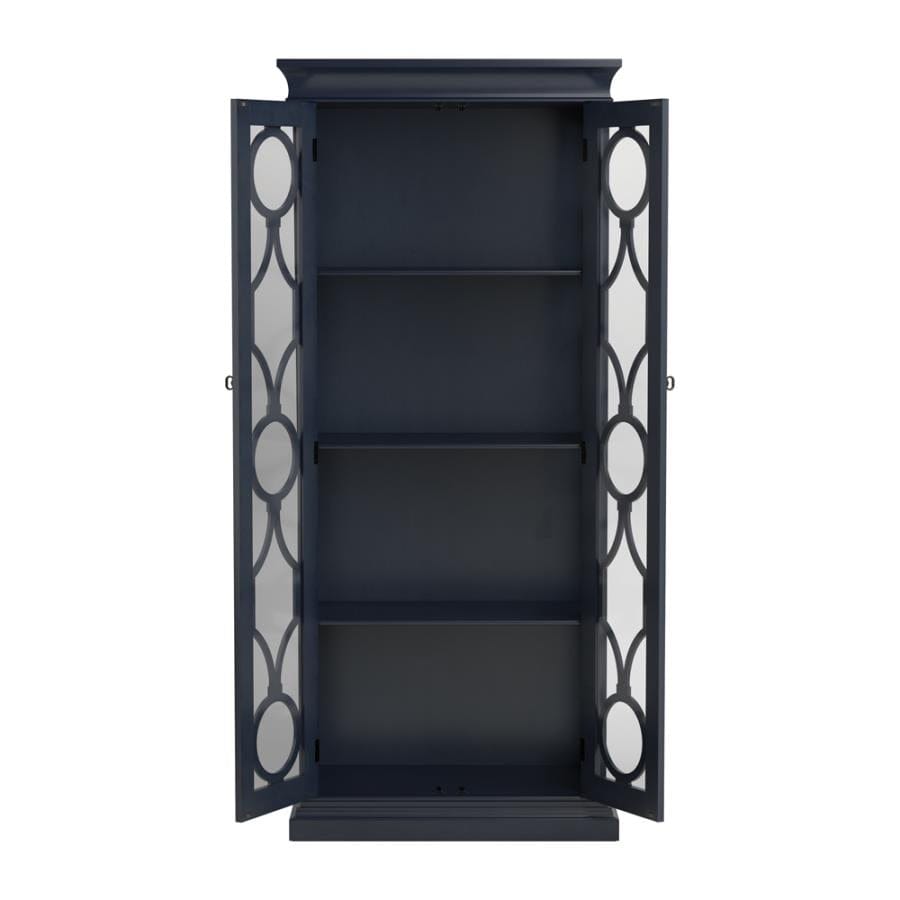 2-door Display Tall Cabinet Grey Blue