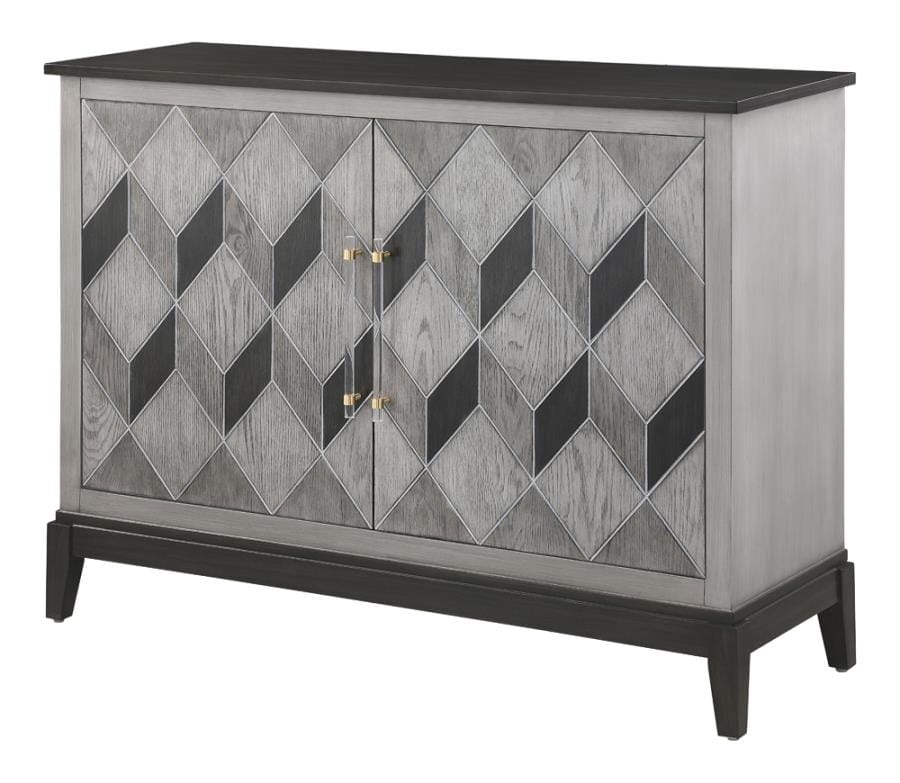 Gilles 2-Door Accent Cabinet Brushed Black and Grey