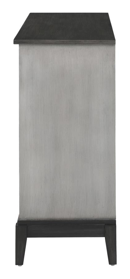 Gilles 2-Door Accent Cabinet Brushed Black and Grey