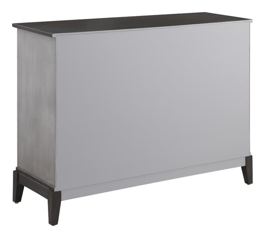 Gilles 2-Door Accent Cabinet Brushed Black and Grey