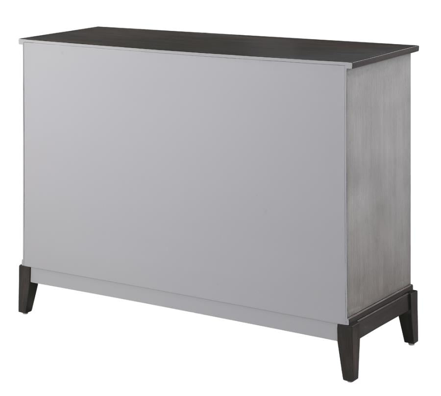 Gilles 2-Door Accent Cabinet Brushed Black and Grey