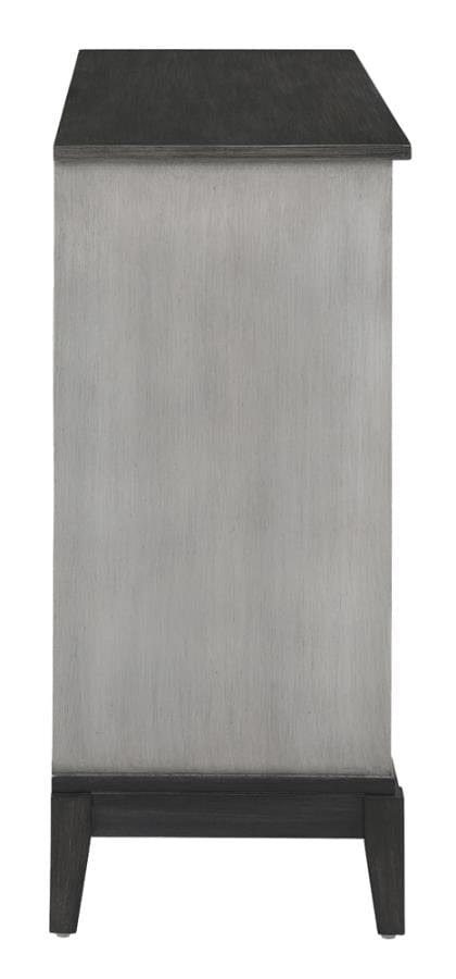 Gilles 2-Door Accent Cabinet Brushed Black and Grey