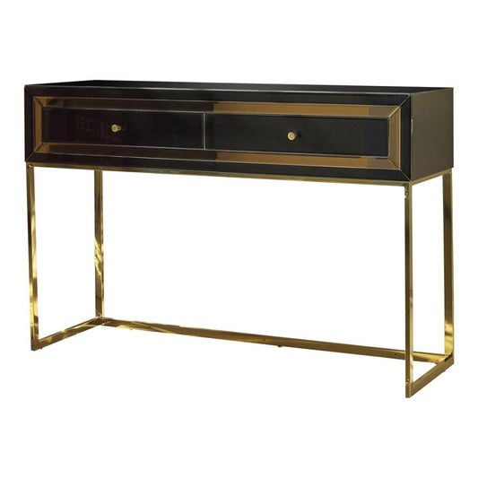 2-drawer Console Table Black and Gold