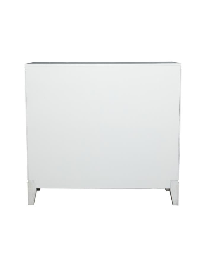 Geena Accent Cabinet with Carved Door Antique White