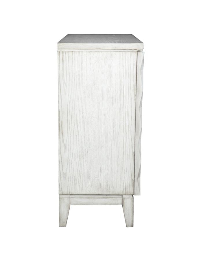 Geena Accent Cabinet with Carved Door Antique White
