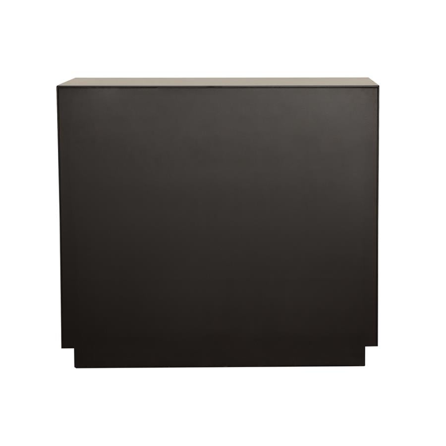 Cailean 2-door Accent Cabinet with Lattice Pattern Black