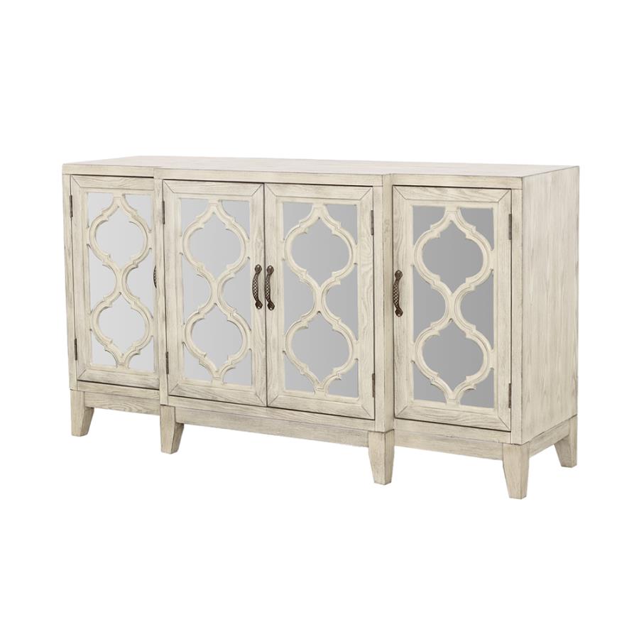 McKellen 4-door Accent Cabinet Antique White