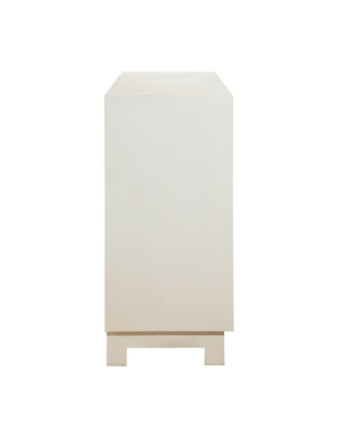 Voula Rectangular 4-door Accent Cabinet White and Gold