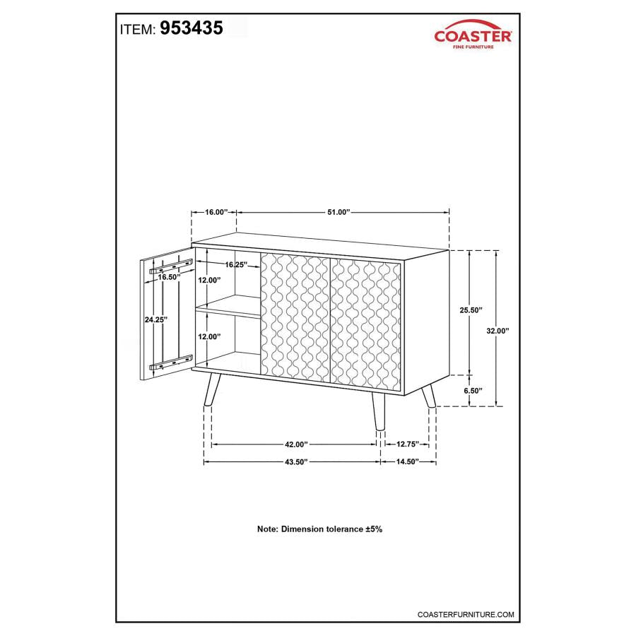 Lantana Rectangular 3-door Accent Cabinet Natural