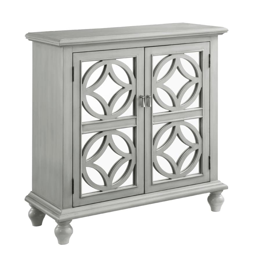 Rectangular Mirrored Door Accent Cabinet Antique White