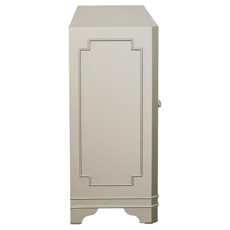 Toula 4-door Accent Cabinet Smoke and Champagne