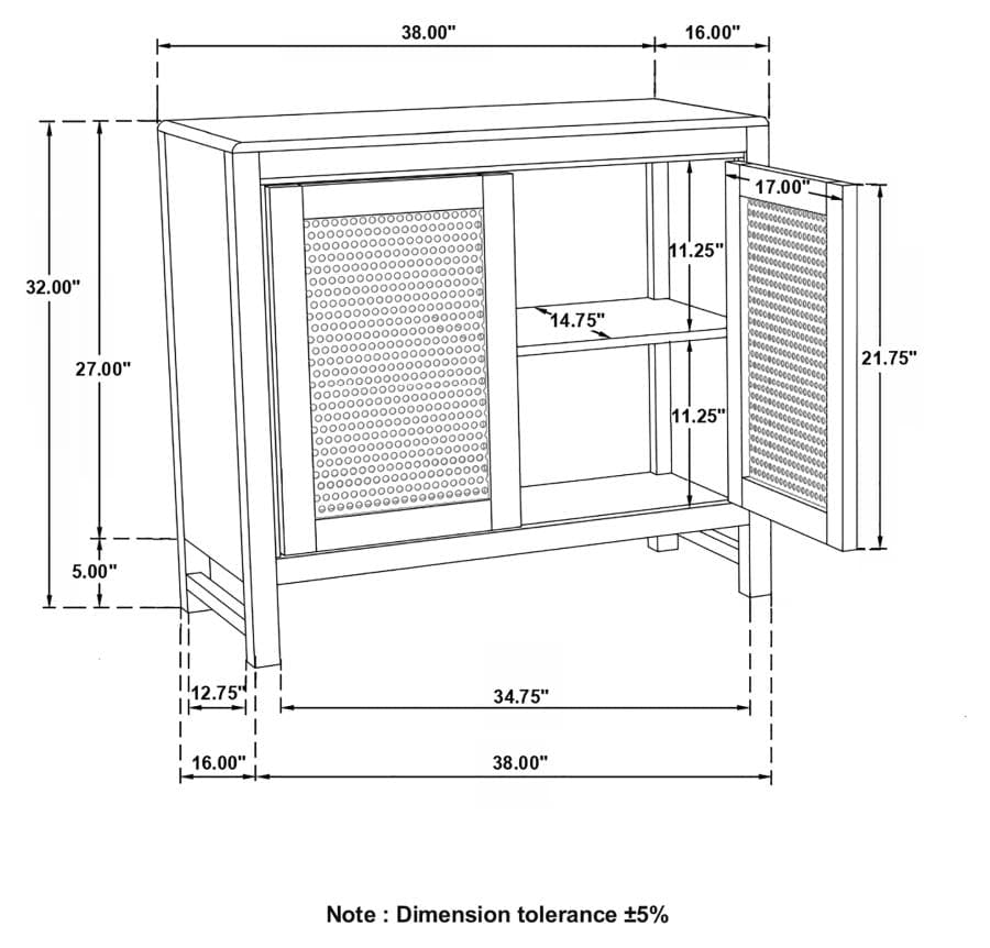 Amaryllis Rectangular 2-door Accent Cabinet Natural