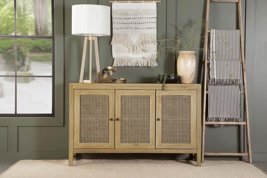 Amaryllis Rectangular 3-door Accent Cabinet Natural