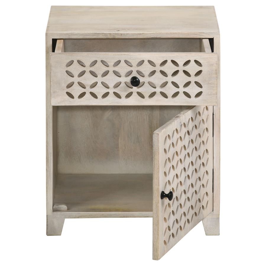 August 1-door Accent Cabinet White Washed