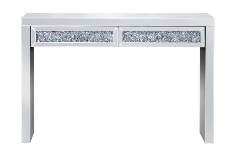 Rectangular 2-drawer Console Table Silver