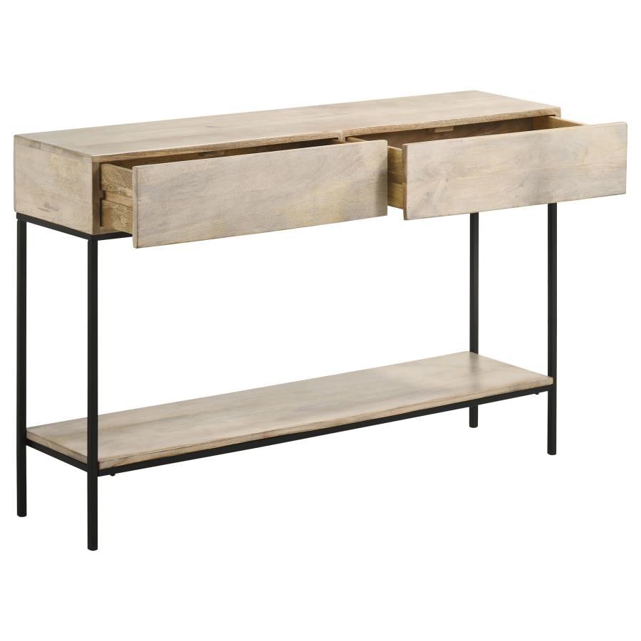 Rubeus 2-drawer Console Table with Open Shelf White Washed