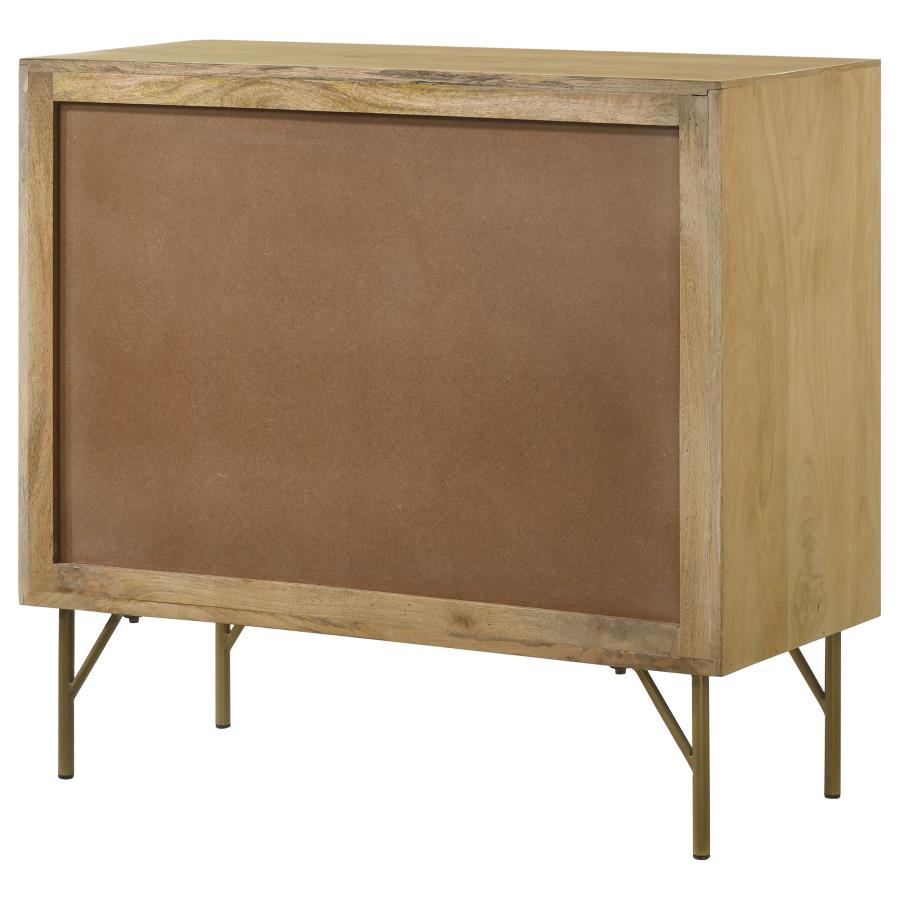 Zamora 3-drawer Accent Cabinet Natural and Antique Brass