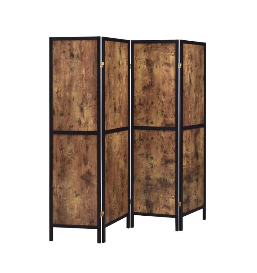 Deepika 4-panel Folding Screen Antique Nutmeg and Black