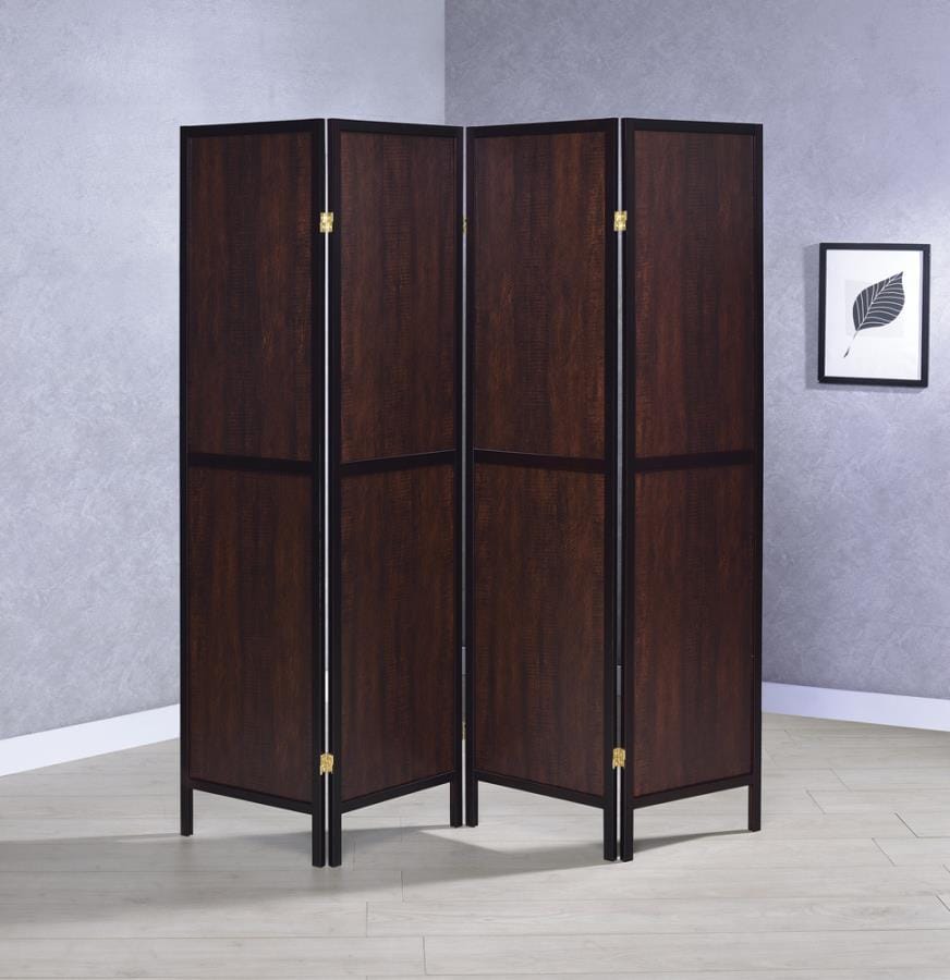 Deepika 4-panel Folding Screen Tobacco and Cappuccino