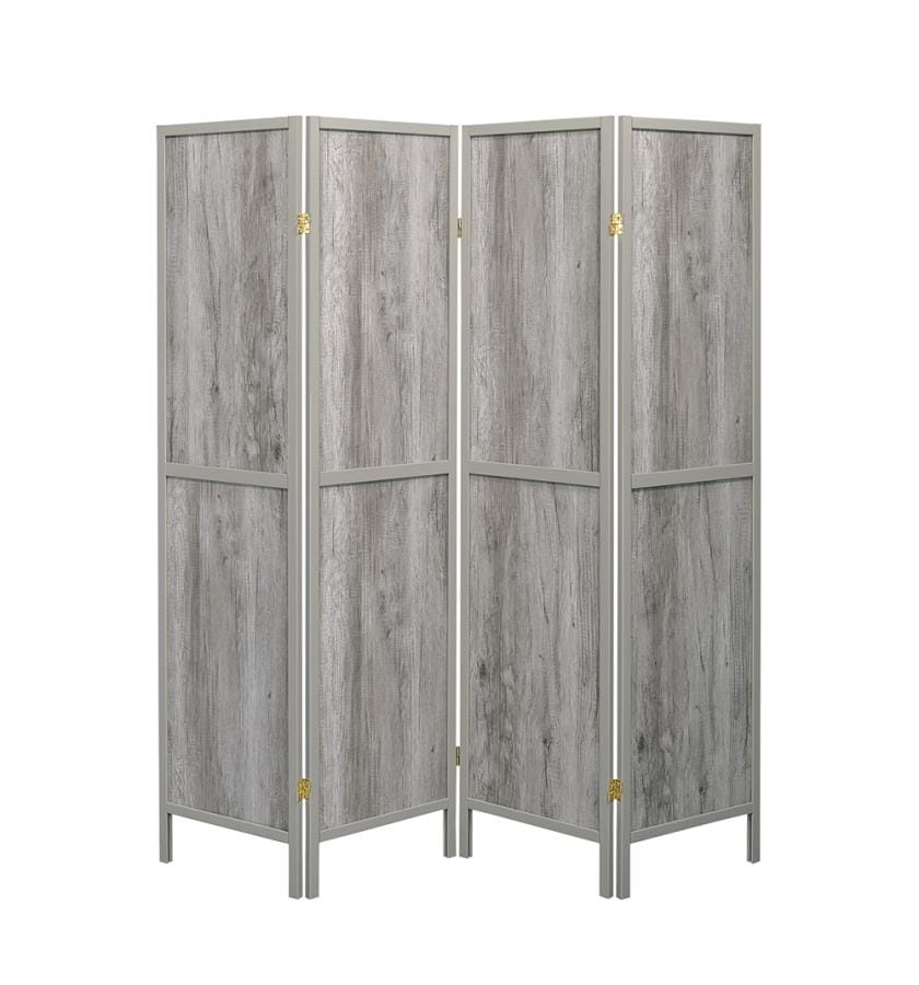 Deepika 4-panel Folding Screen Grey Driftwood