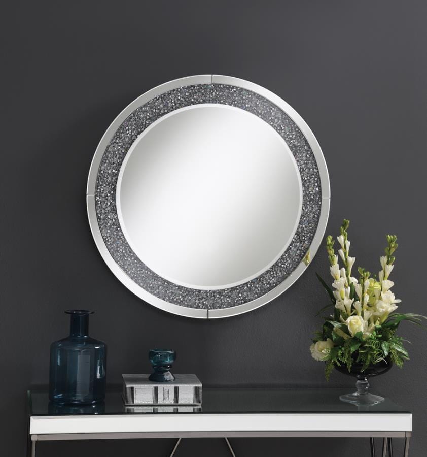 Lixue Round Wall Mirror with LED Lighting Silver