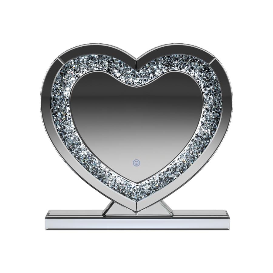 Euston Heart Shape Table Mirror Silver