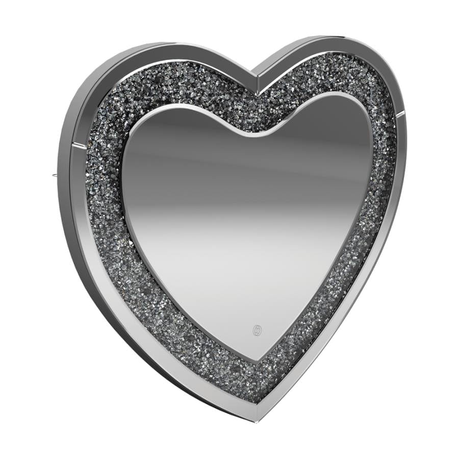 Aiko Heart Shape Wall Mirror Silver