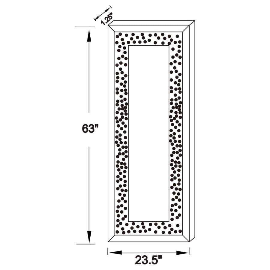 Sylvia Crystal Inlay Rectangle Floor Mirror