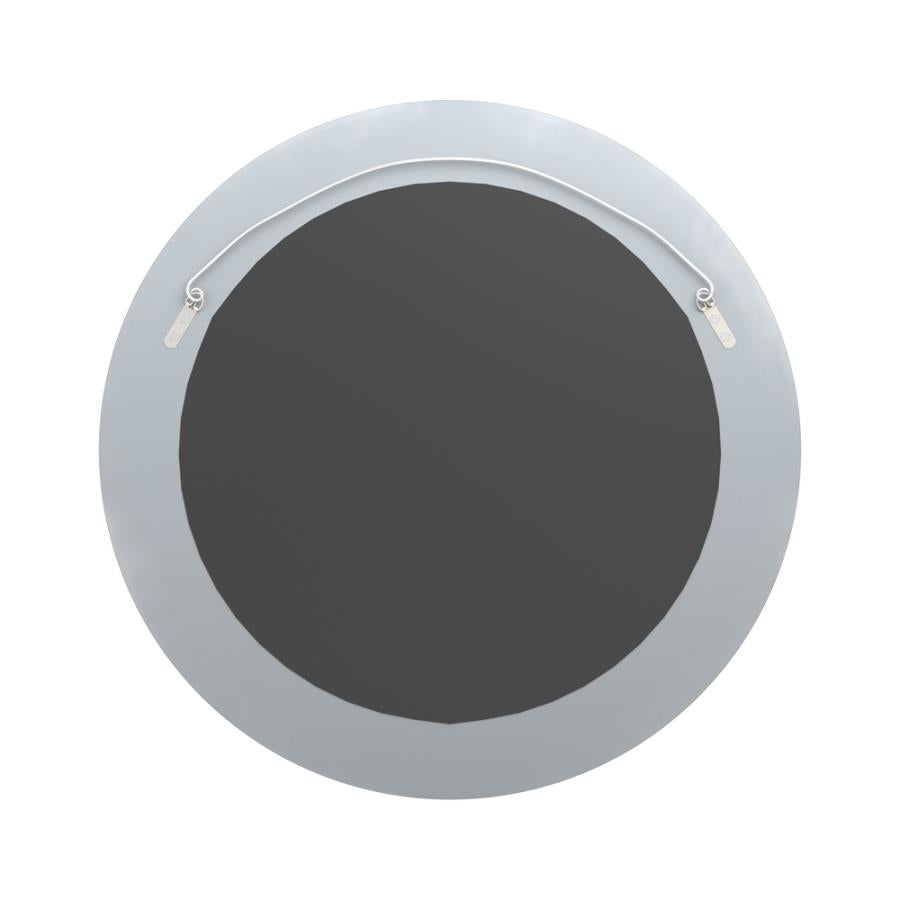 Beveled Round Mirror Grey