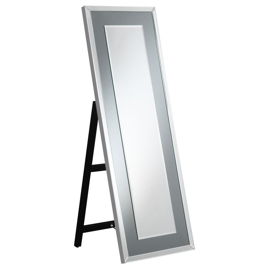 Rectangular Cheval Mirror with LED Light Silver