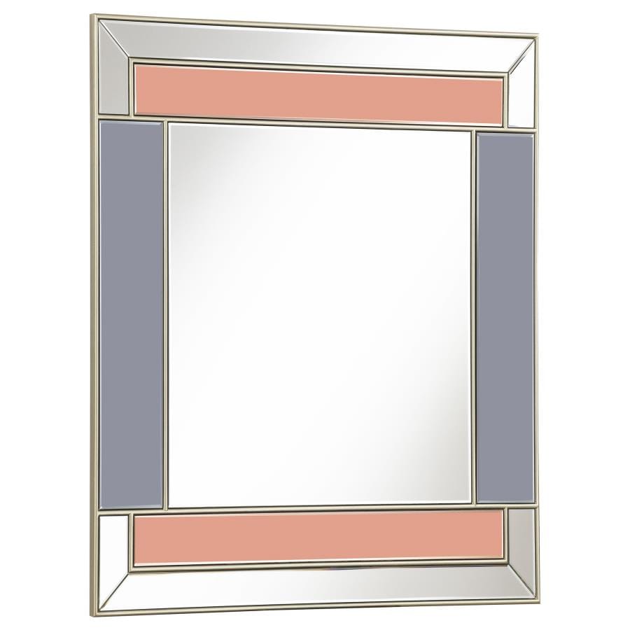 Braylin Rectangular Wall Mirror Champagne and Grey